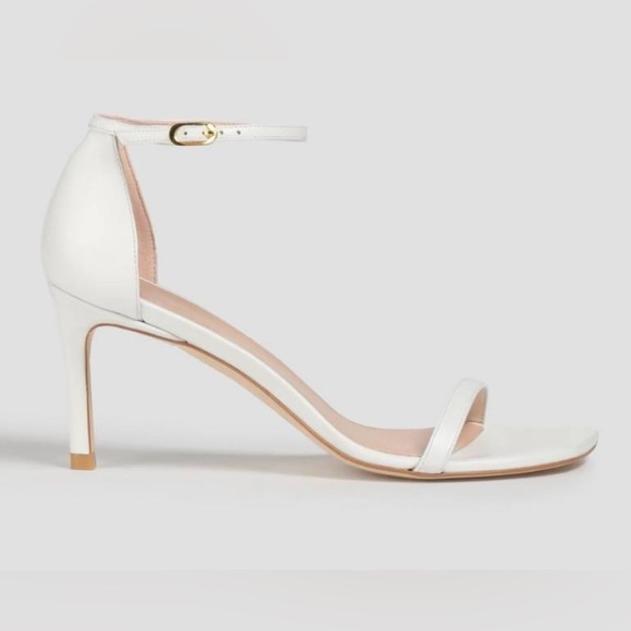 Stuart Weitzman Amelina Leather sandals. Elegant White Strappy Heels - Picture 2 of 7